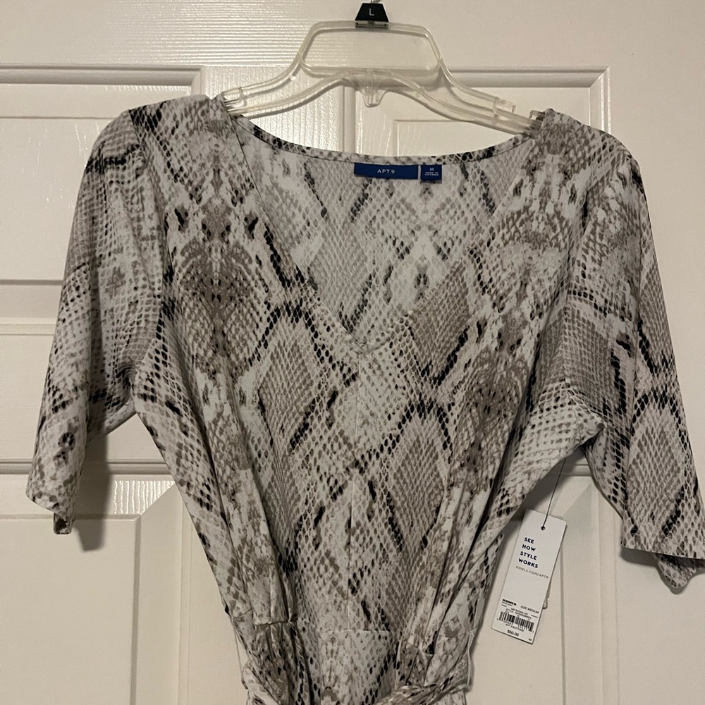 Apt 9 animal print fake wrap  dress Size Med